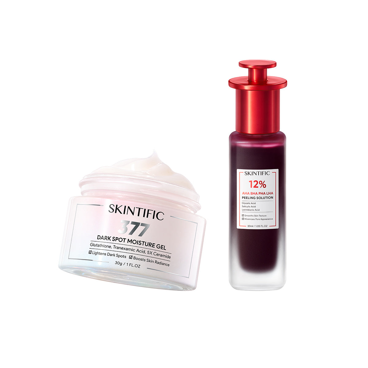 2PCS PAKET-SKINCARE SET | 12% ACID PEELING SOLUTION SERUM 30ML & 5X CERAMIDE BARRIER MOISTURIZER GEL 30G