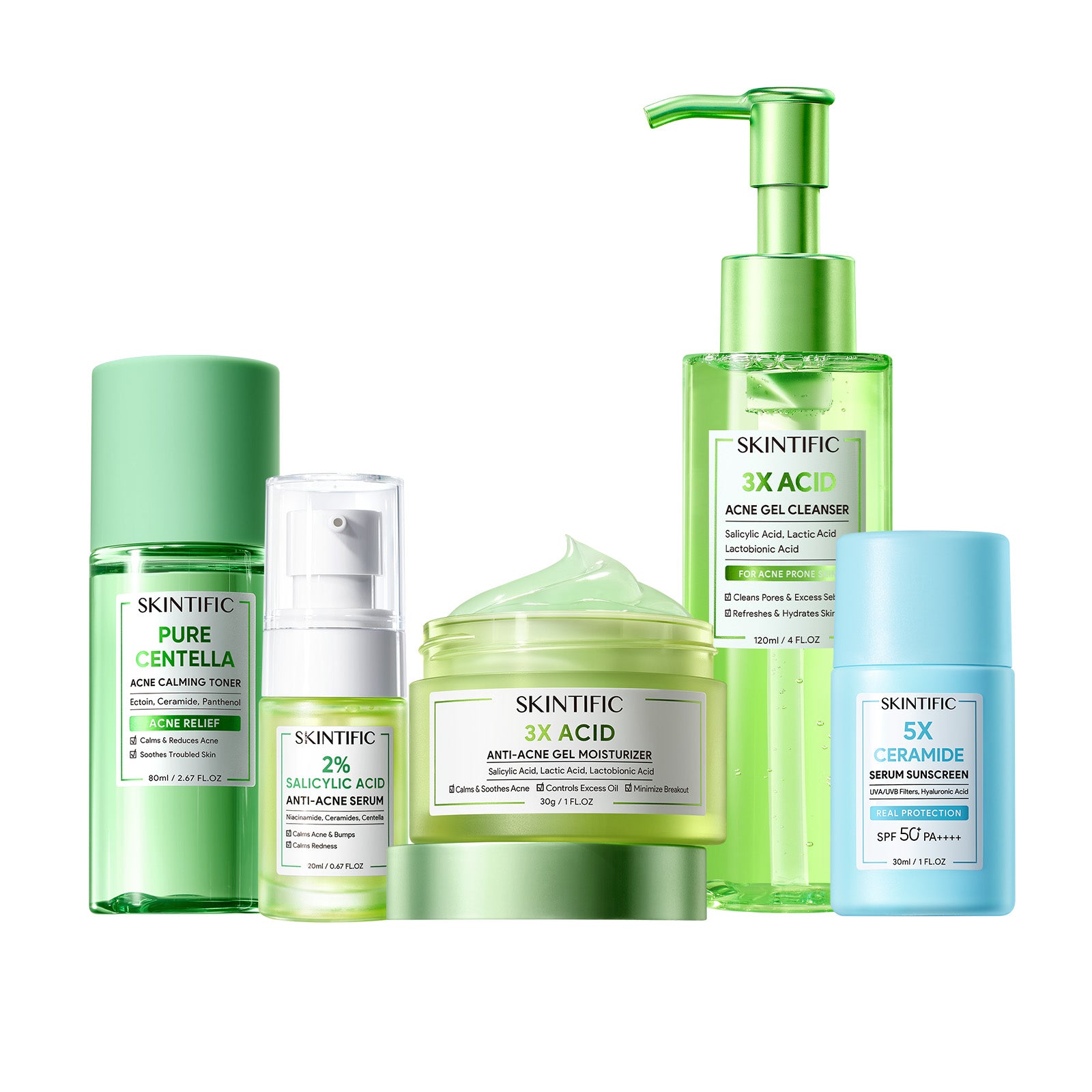 SKINTIFIC 3X Acid Acne Care Set 5PCS