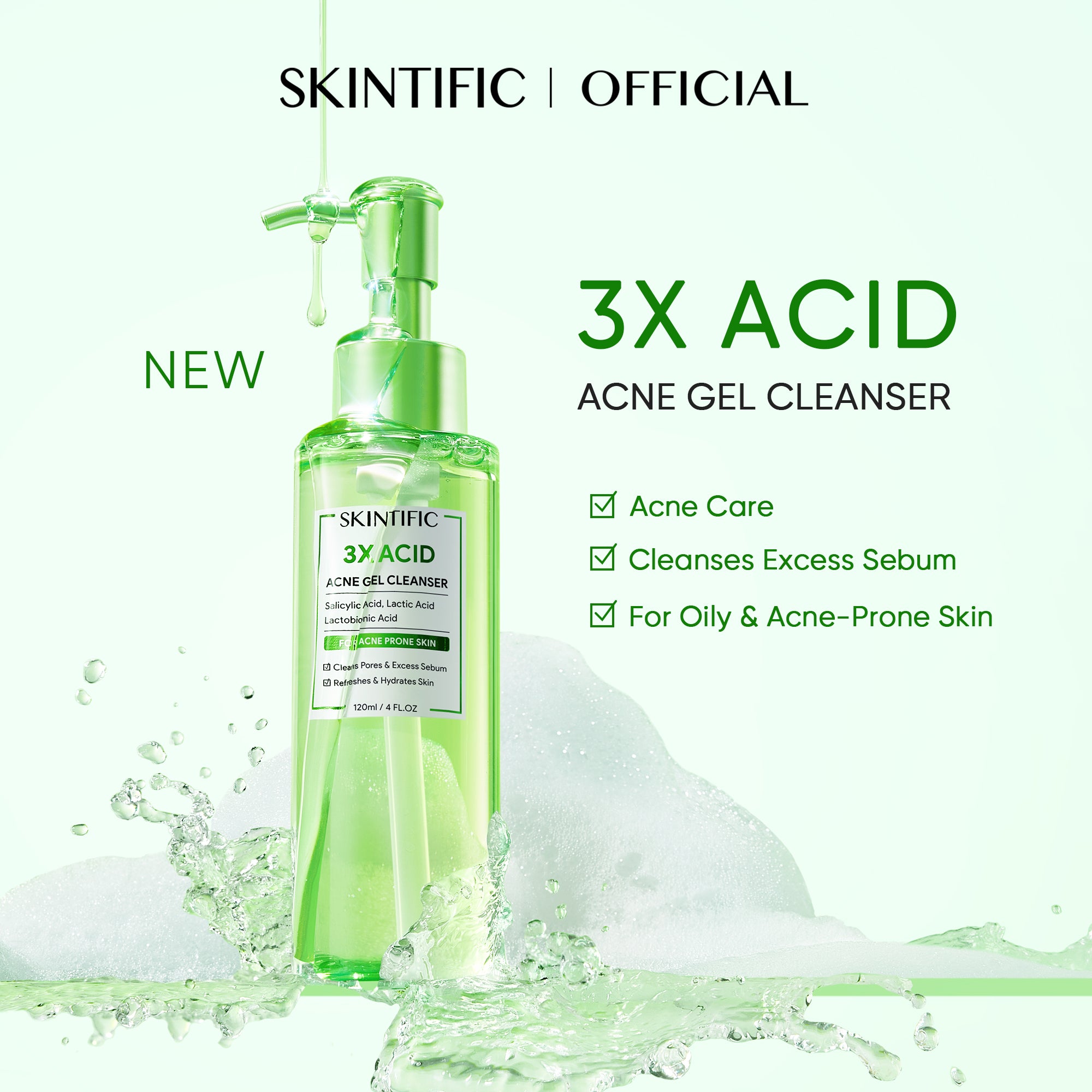 3X ACID ACNE GEL CLEANSER