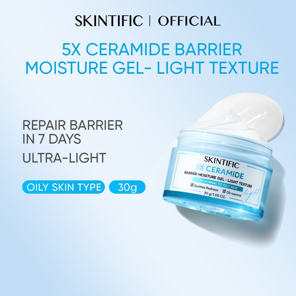 SKINTIFIC 5X Ceramide Moisture Gel Light-Texture Oil-control Moisturizer Barrier Repair Day Cream Absorb 10s Pre-makeup