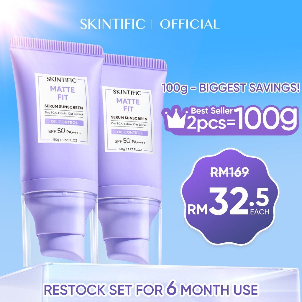 [NO.1] SKINTIFIC Matte Fit Serum Sunscreen SPF50+PA++++UV Protection Oil Control Fast-Absorbing  No White Cast