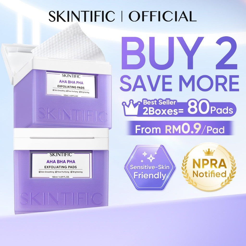 <2pcs>SKINTIFIC Toner Pads+Brightting Mask SetAHA BHA PHA Exfoliating Toner Pads for Pore Purifying&Skin Smooth&Brighten