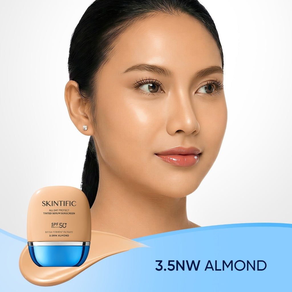 <TOP SELLER>SKINTIFIC All Day Protect 2in1 Tinted Serum Sunscreen SPF50+PA++++ Soft Glow Perfect Coverage 8H Lasting