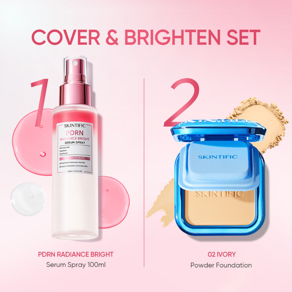 SKINTIFIC Ultra Cover Powder Foundation Full Coverage Oil Control Matte Flawless Face Concealer Makeup