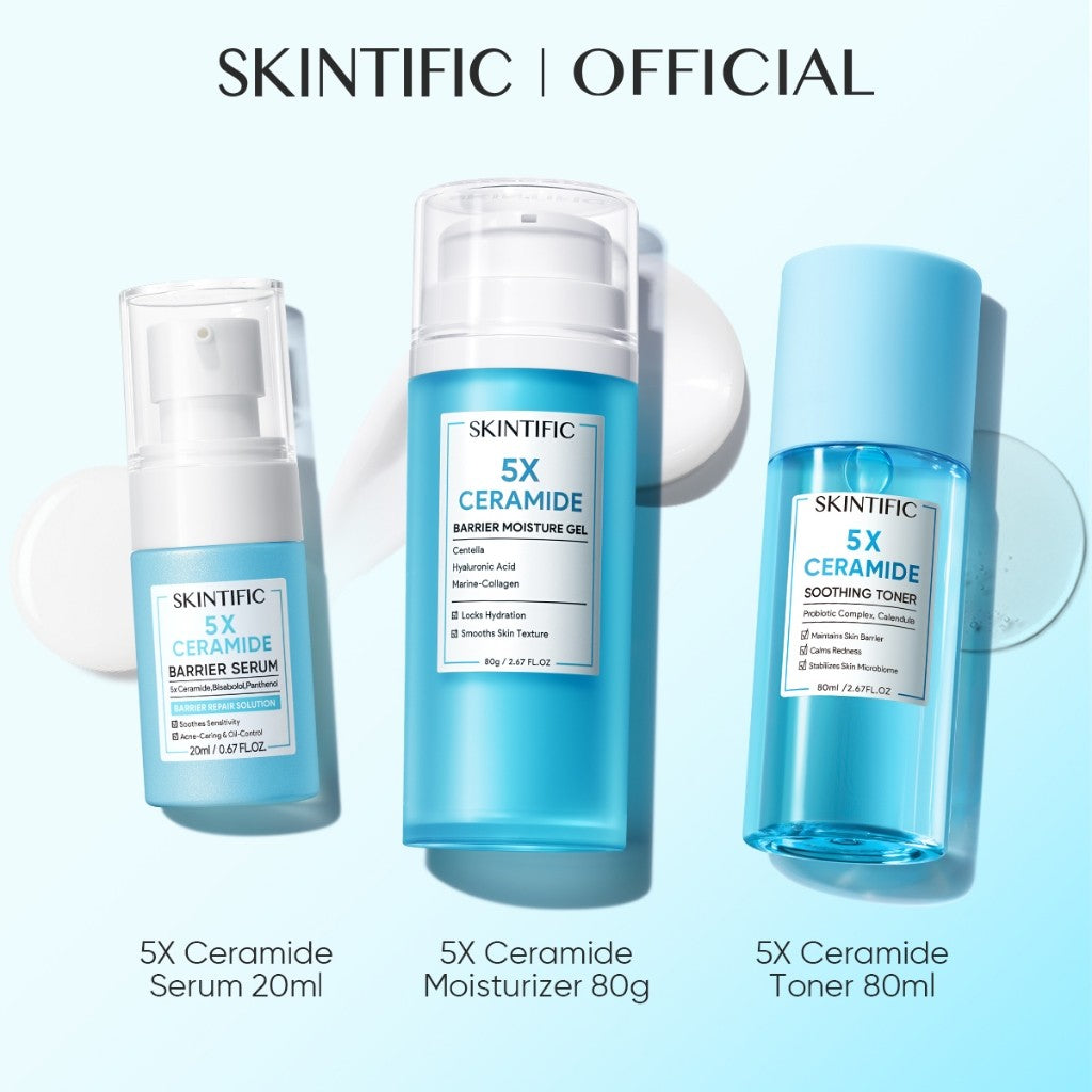 SKINTIFIC 5X Ceramide Skin Barrier Repair Serum Skincare Serum muka  Centella Essence Radiance Glowing Acne scars