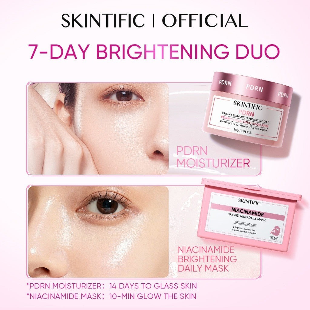 <2pcs>SKINTIFIC Toner Pads+Brightting Mask SetAHA BHA PHA Exfoliating Toner Pads for Pore Purifying&Skin Smooth&Brighten