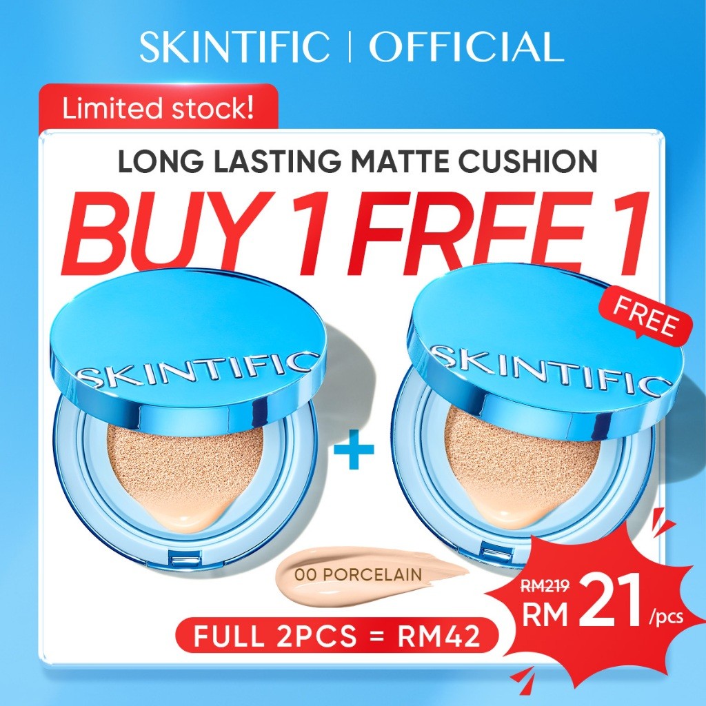 [NO.1] SKINTIFIC Perfect Stay Velvet Matte Cushion Foundation Full Coverage Long-lasting Oil Control Flawless Makeup