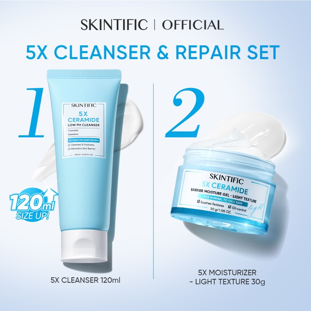 SKINTIFIC 5X Ceramide Moisture Gel Light-Texture Oil-control Moisturizer Barrier Repair Day Cream Absorb 10s Pre-makeup