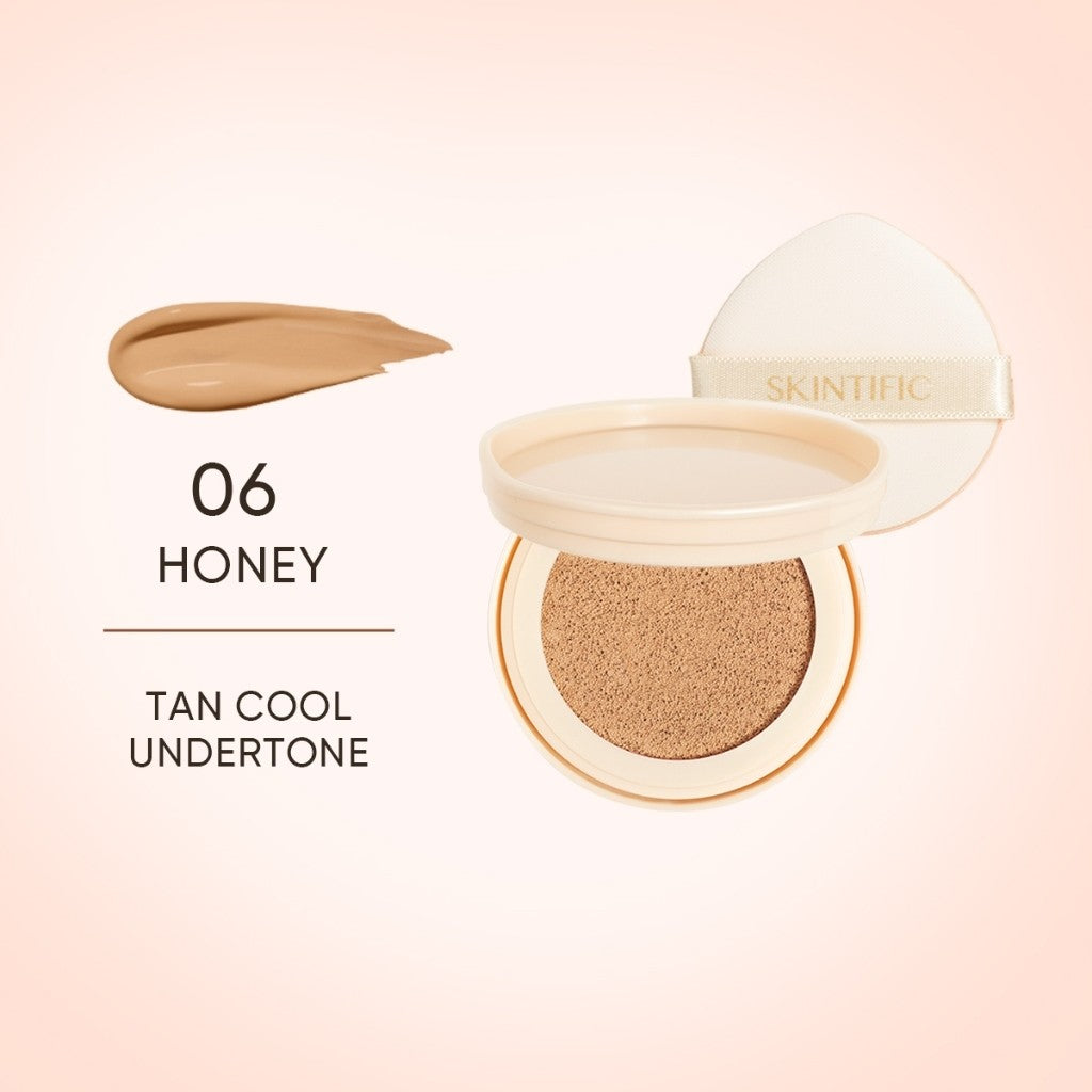 SKINTIFIC Cover All Perfect Cushion Foundation Full & High Coverage Flawless Healthy Glow Makeup Waterproof Long-Lasting