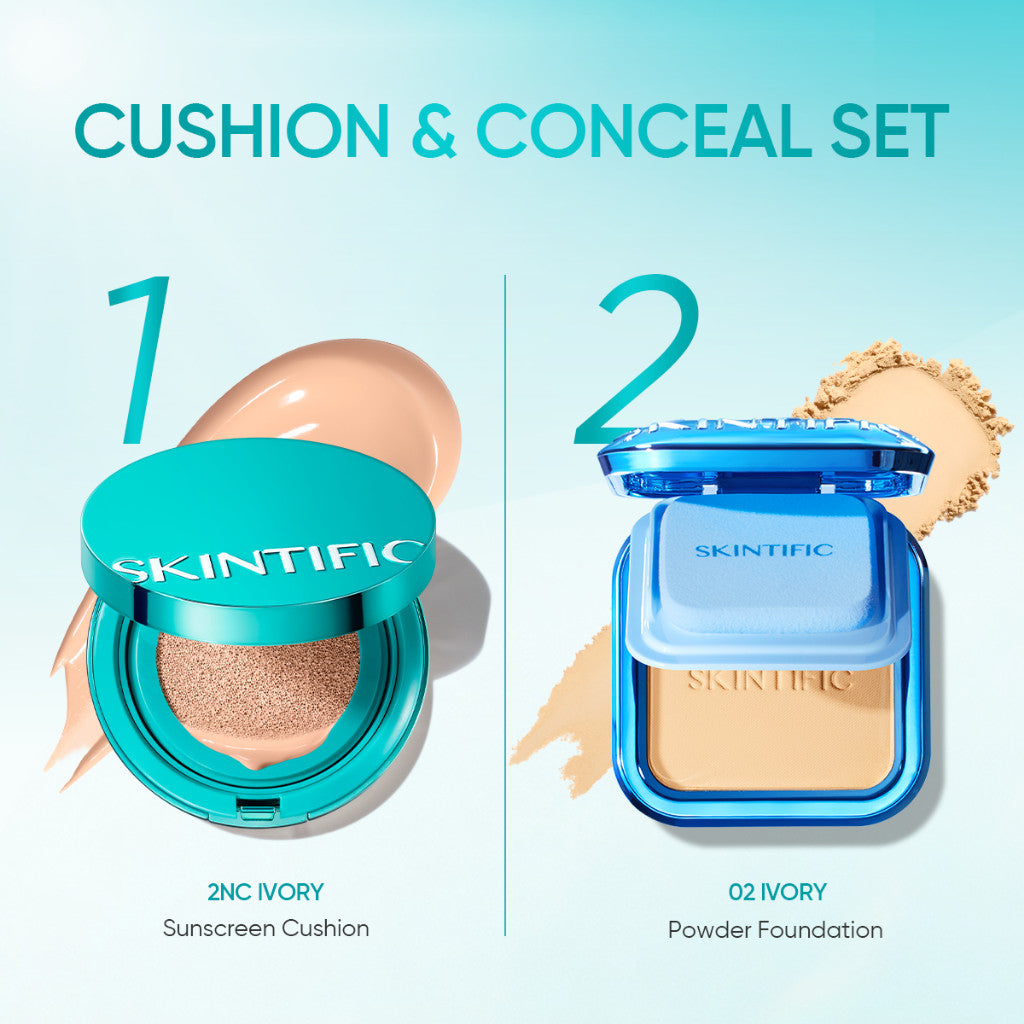SKINTIFIC Ultra Cover Powder Foundation Full Coverage Oil Control Matte Flawless Face Concealer Makeup