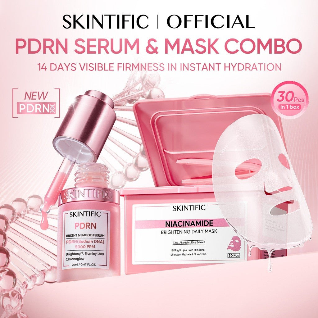 <2pcs>SKINTIFIC Toner Pads+Brightting Mask SetAHA BHA PHA Exfoliating Toner Pads for Pore Purifying&Skin Smooth&Brighten