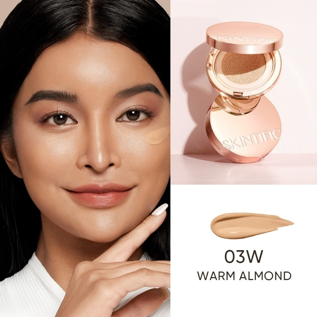 SKINTIFIC Cover All Perfect Cushion Foundation Full & High Coverage Flawless Healthy Glow Makeup Waterproof Long-Lasting