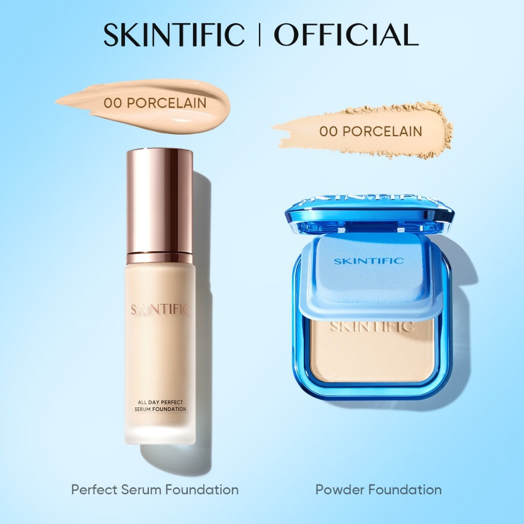 SKINTIFIC Ultra Cover Powder Foundation Full Coverage Oil Control Matte Flawless Face Concealer Makeup