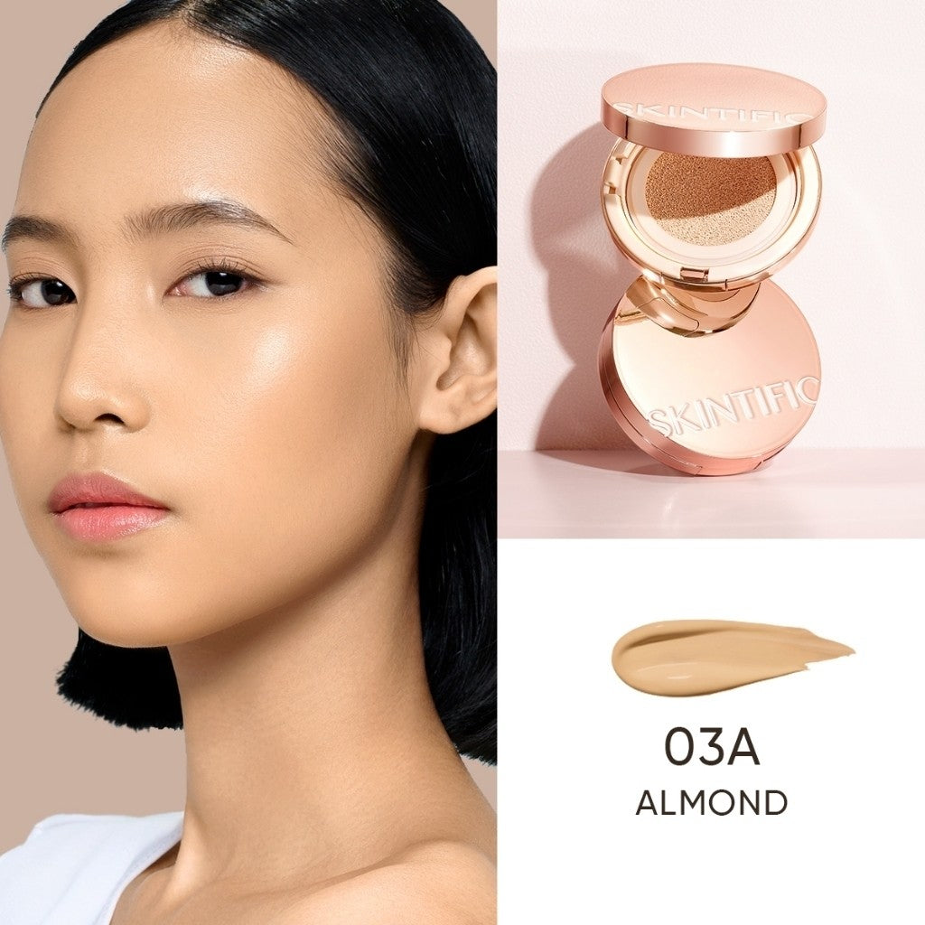 SKINTIFIC Cover All Perfect Cushion Foundation Full & High Coverage Flawless Healthy Glow Makeup Waterproof Long-Lasting
