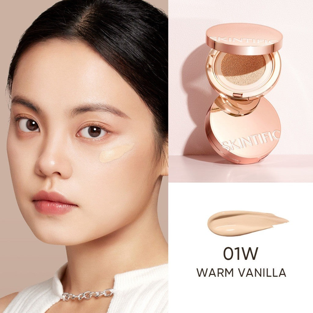 SKINTIFIC Cover All Perfect Cushion Foundation Full & High Coverage Flawless Healthy Glow Makeup Waterproof Long-Lasting