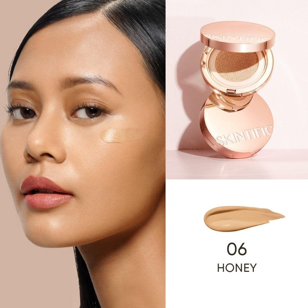 SKINTIFIC Cover All Perfect Cushion Foundation Full & High Coverage Flawless Healthy Glow Makeup Waterproof Long-Lasting