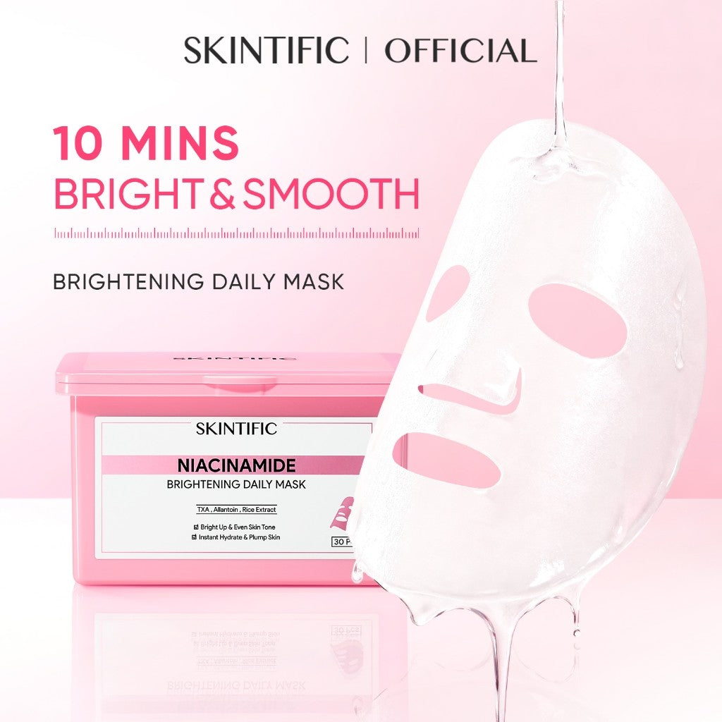 <2pcs>SKINTIFIC Toner Pads+Brightting Mask SetAHA BHA PHA Exfoliating Toner Pads for Pore Purifying&Skin Smooth&Brighten