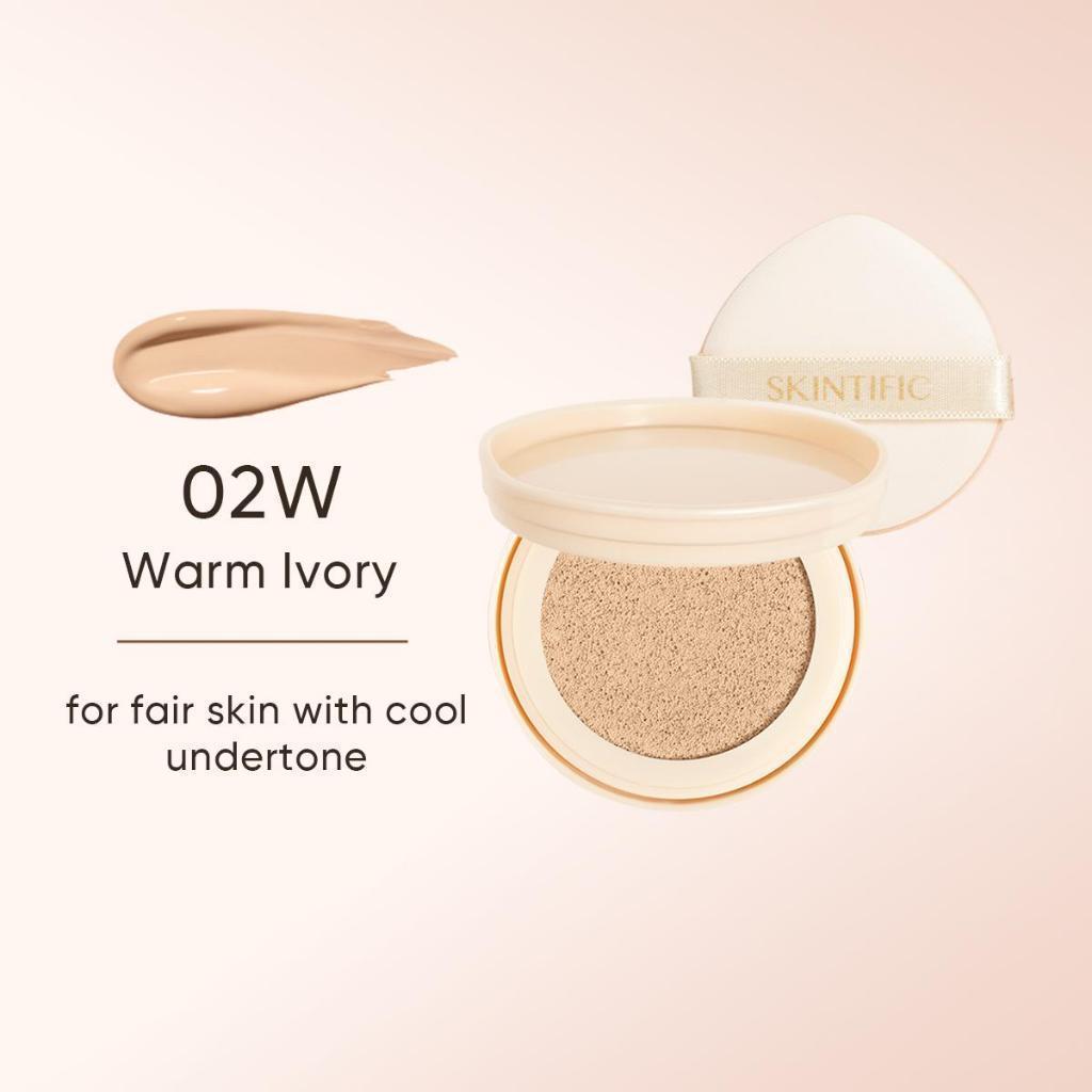 SKINTIFIC Cover All Perfect Cushion Foundation Full & High Coverage Flawless Healthy Glow Makeup Waterproof Long-Lasting