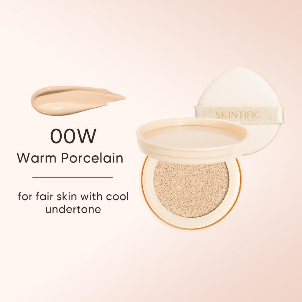 SKINTIFIC Cover All Perfect Cushion Foundation Full & High Coverage Flawless Healthy Glow Makeup Waterproof Long-Lasting