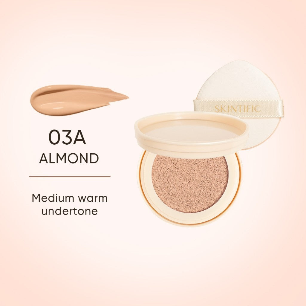 SKINTIFIC Cover All Perfect Cushion Foundation Full & High Coverage Flawless Healthy Glow Makeup Waterproof Long-Lasting