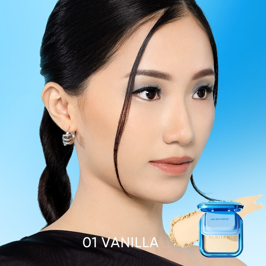 SKINTIFIC Ultra Cover Powder Foundation Full Coverage Oil Control Matte Flawless Face Concealer Makeup